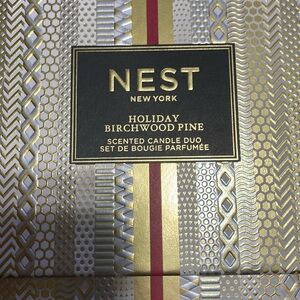 NEST holiday birchwood pine scented candle duo